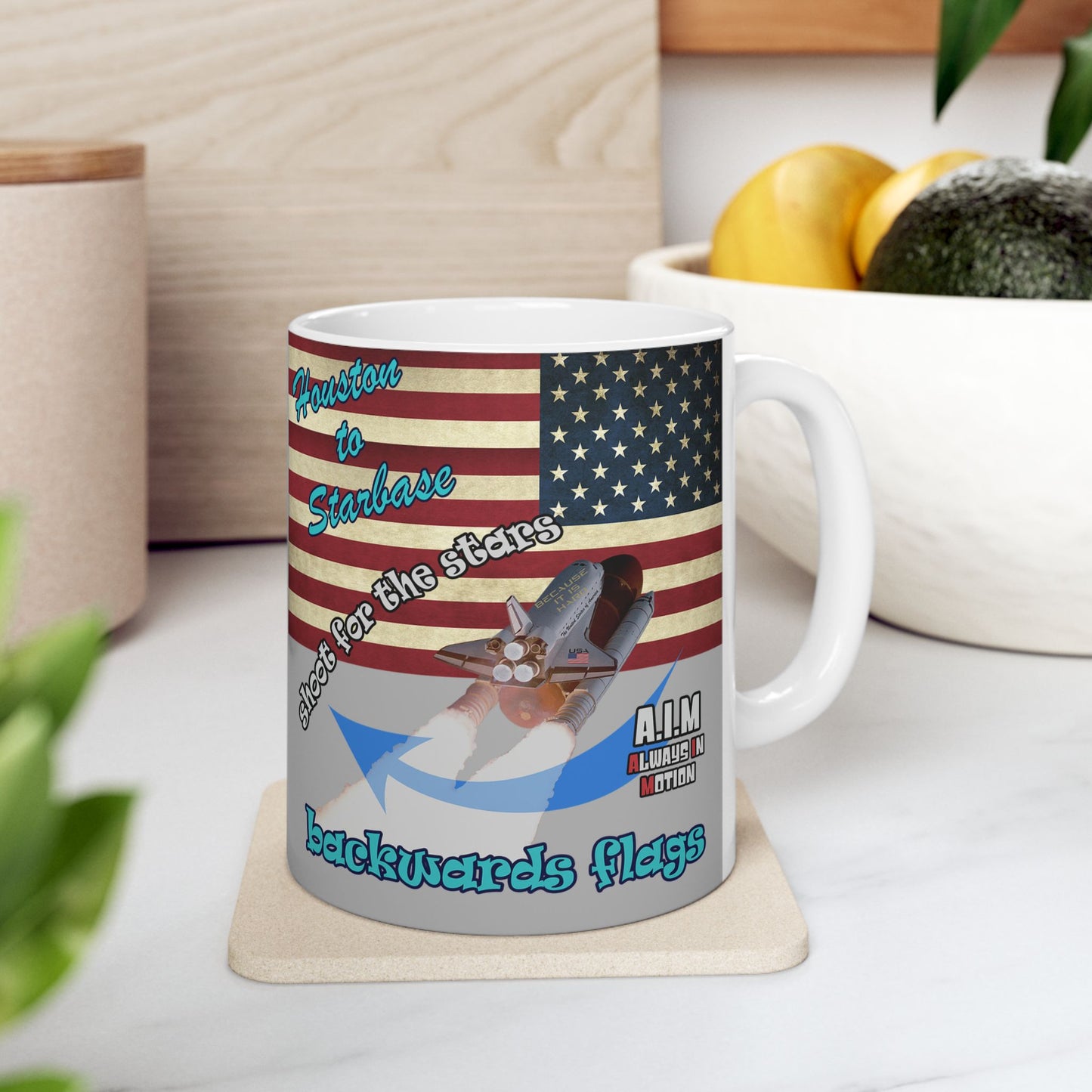 shoot for the stars - White Mug (light grey)
