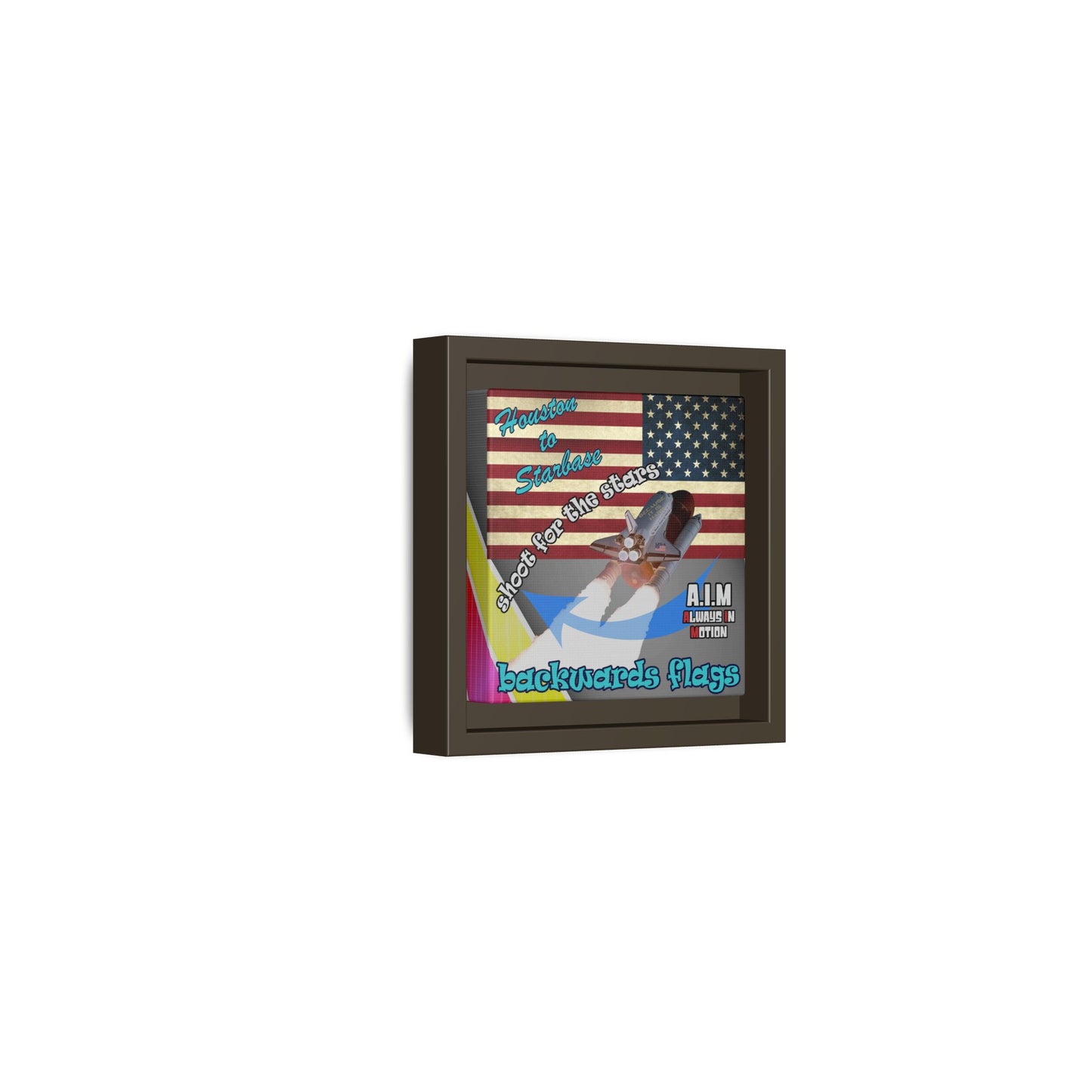 shoot for the stars - framed canvas art (rainbow split)
