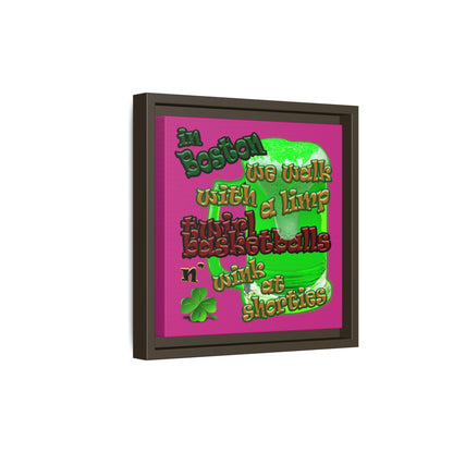 celtics logo - framed canvas art (pink)