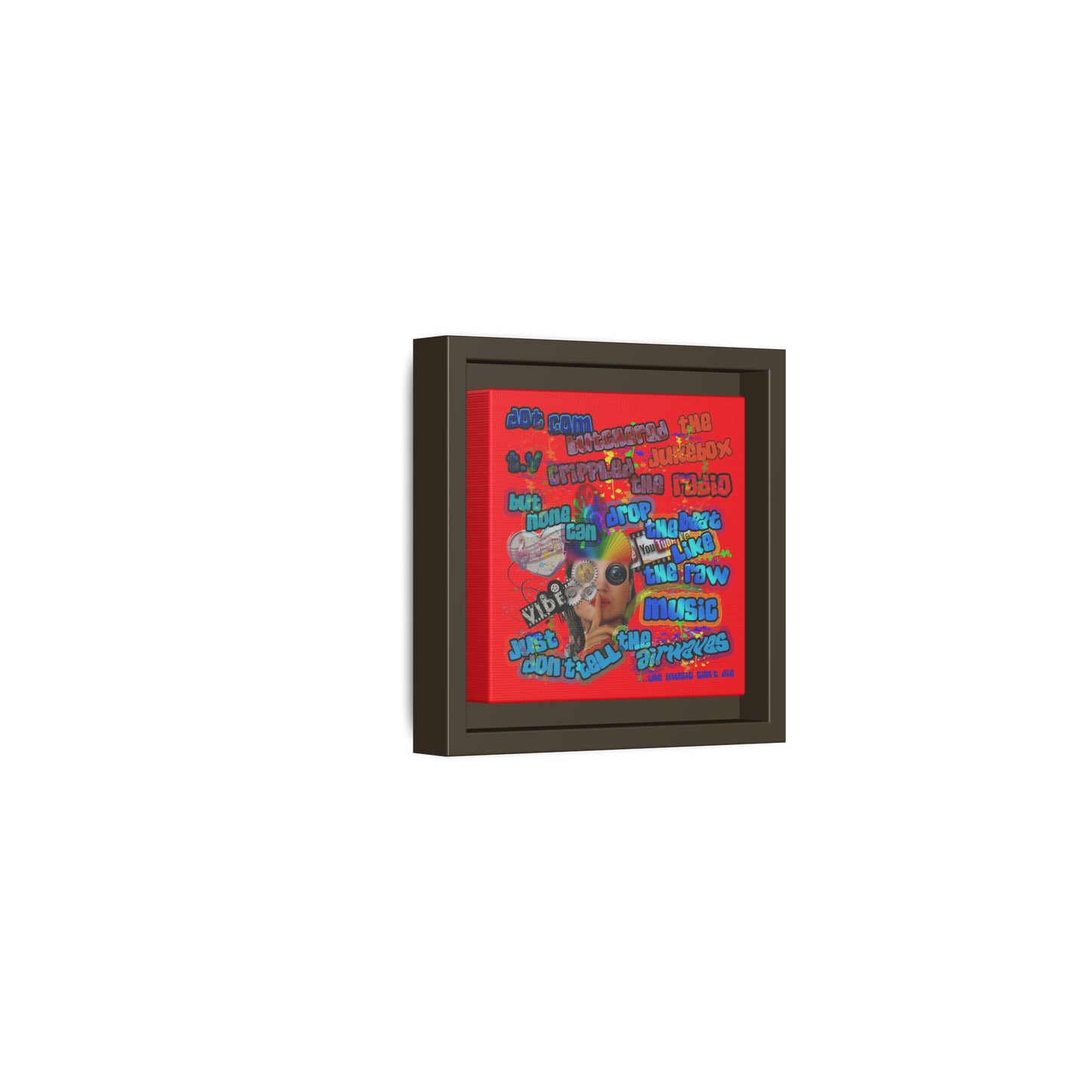 drop the beat - framed canvas art (red)