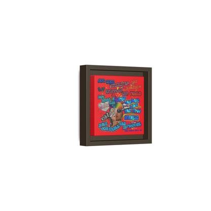 drop the beat - framed canvas art (red)