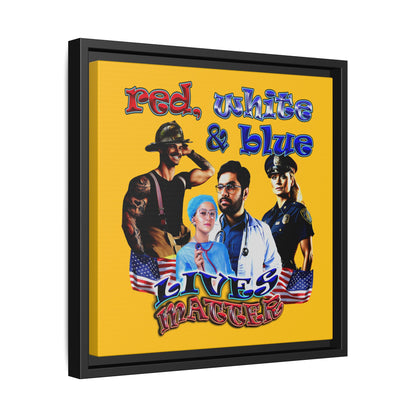 rw&b lives matter - framed canvas art (yellow)
