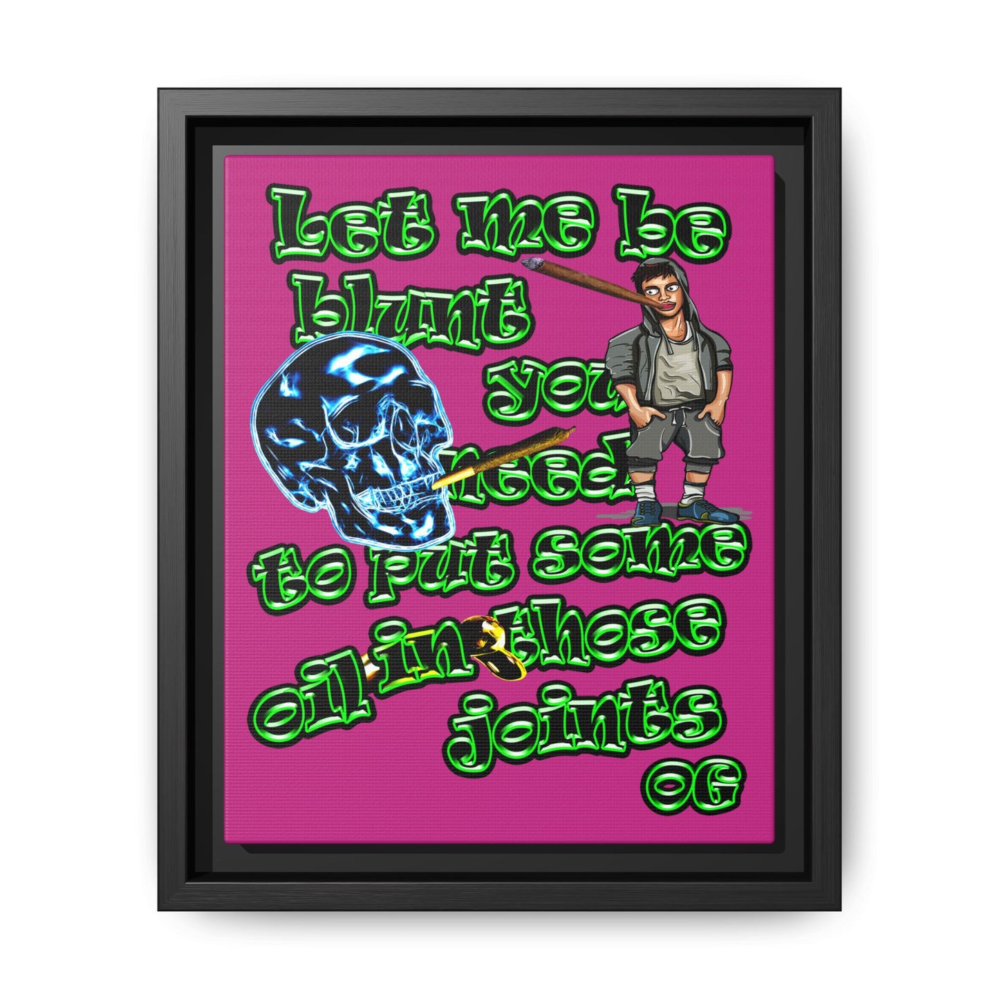 og - framed canvas art (pink)