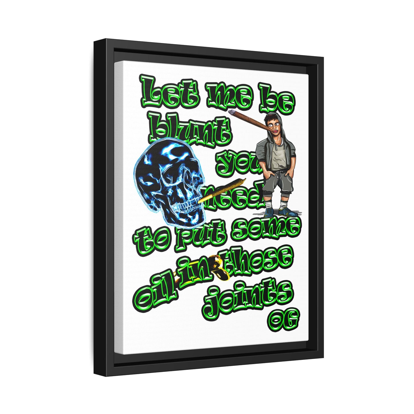 og - framed canvas art (white)