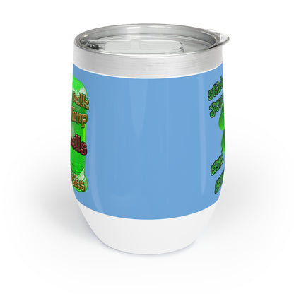 celtics logo - Chill Wine Tumbler (light blue)