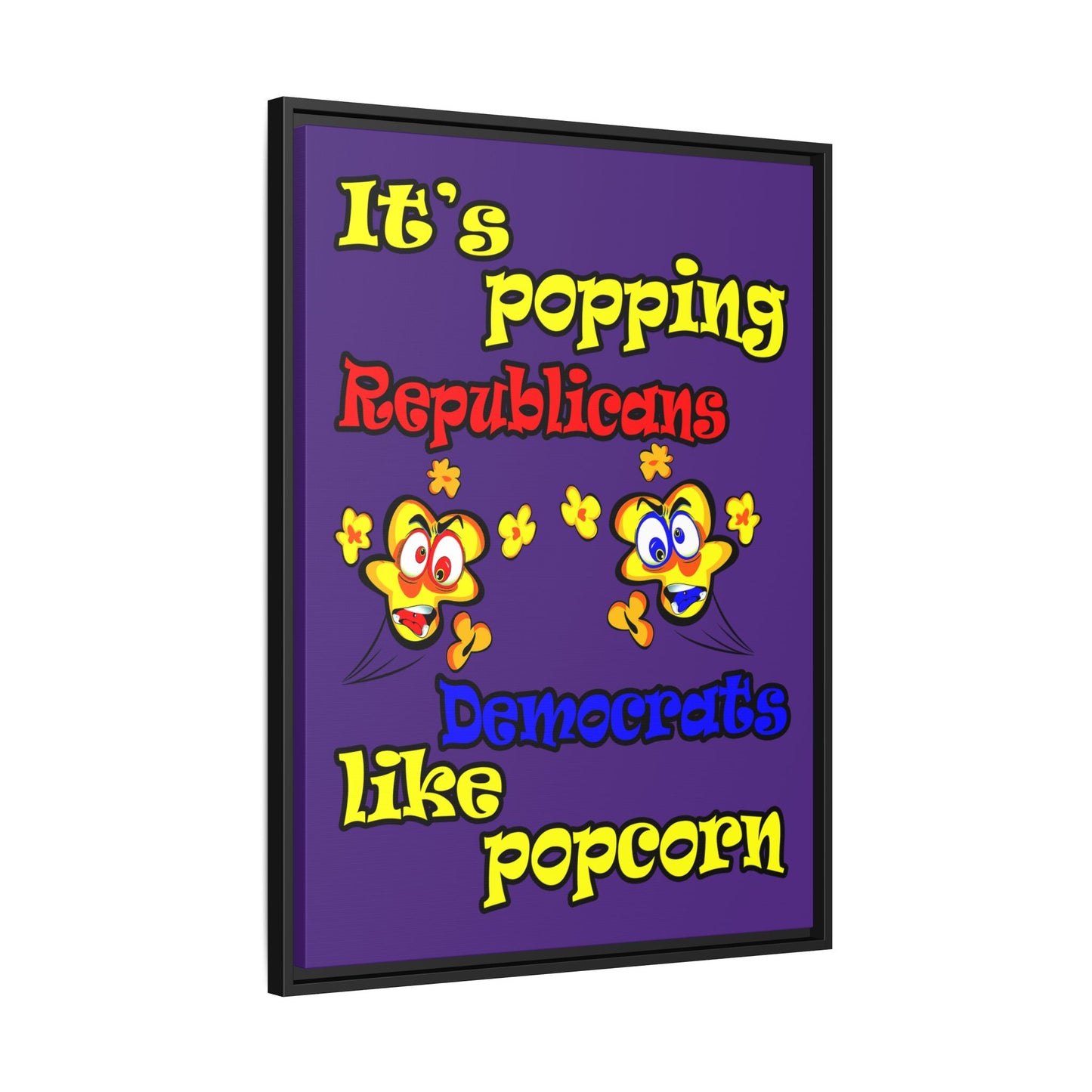 popping like popcorn - framed canvas art (purple)