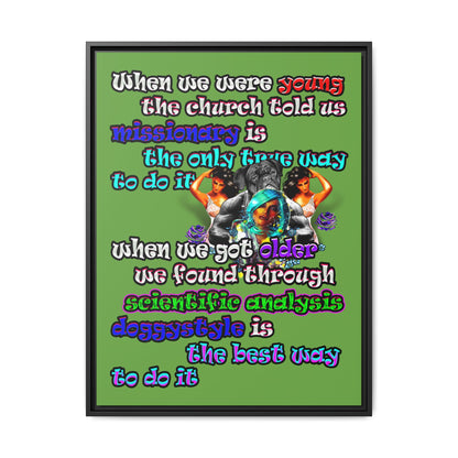doggystyle - framed canvas art (green)