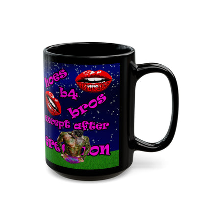 hoes b4 bros - Black Mug ('snoops' background)