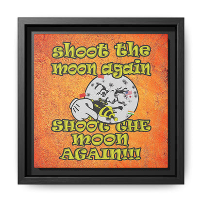 shoot the moon again - framed canvas art (burnt orange)