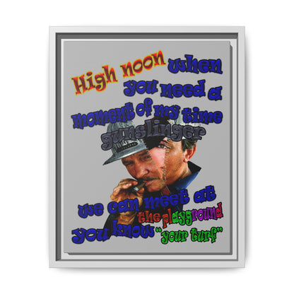 high noon - framed canvas art (light grey)