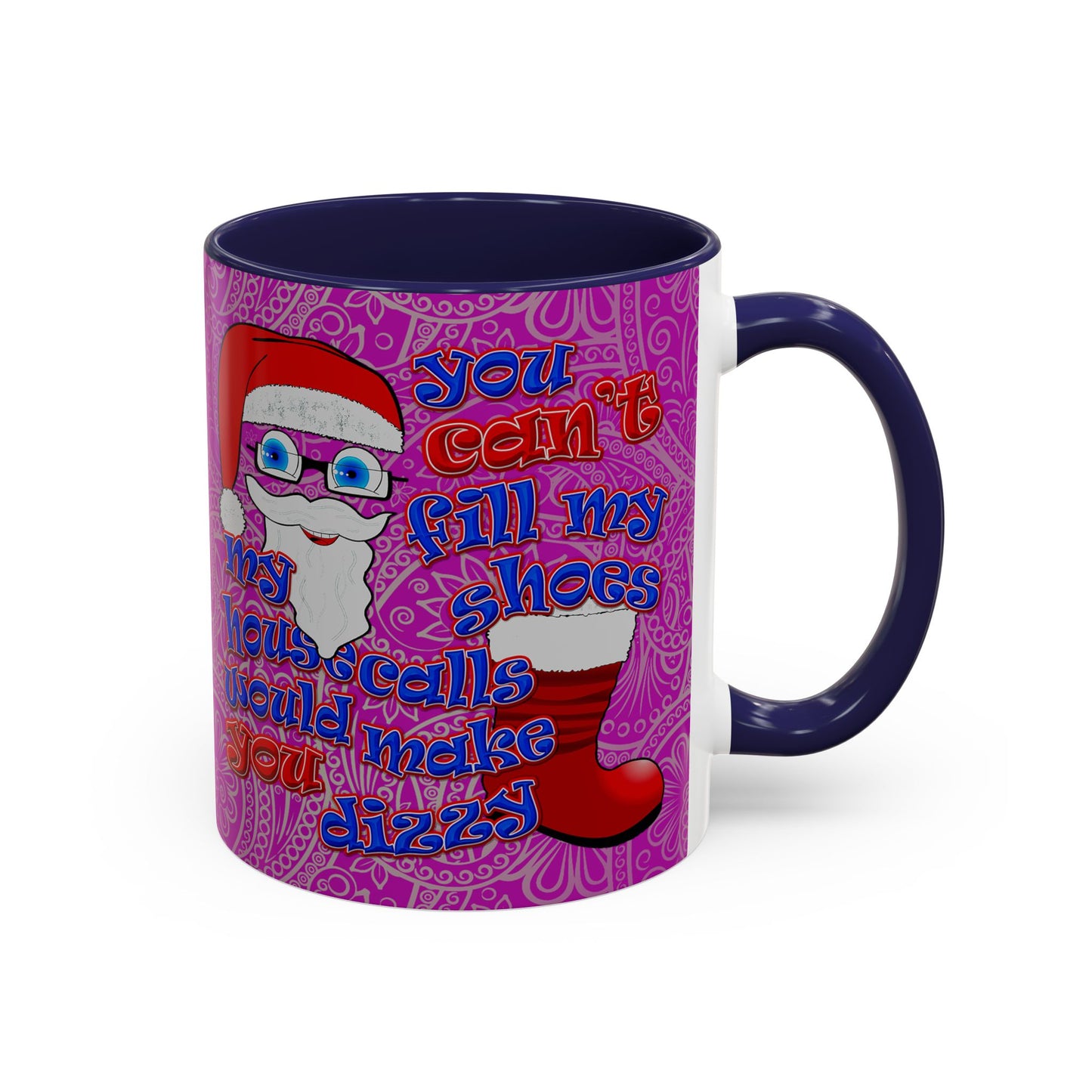 santa's shoes - Accent Mug (pink swirl)