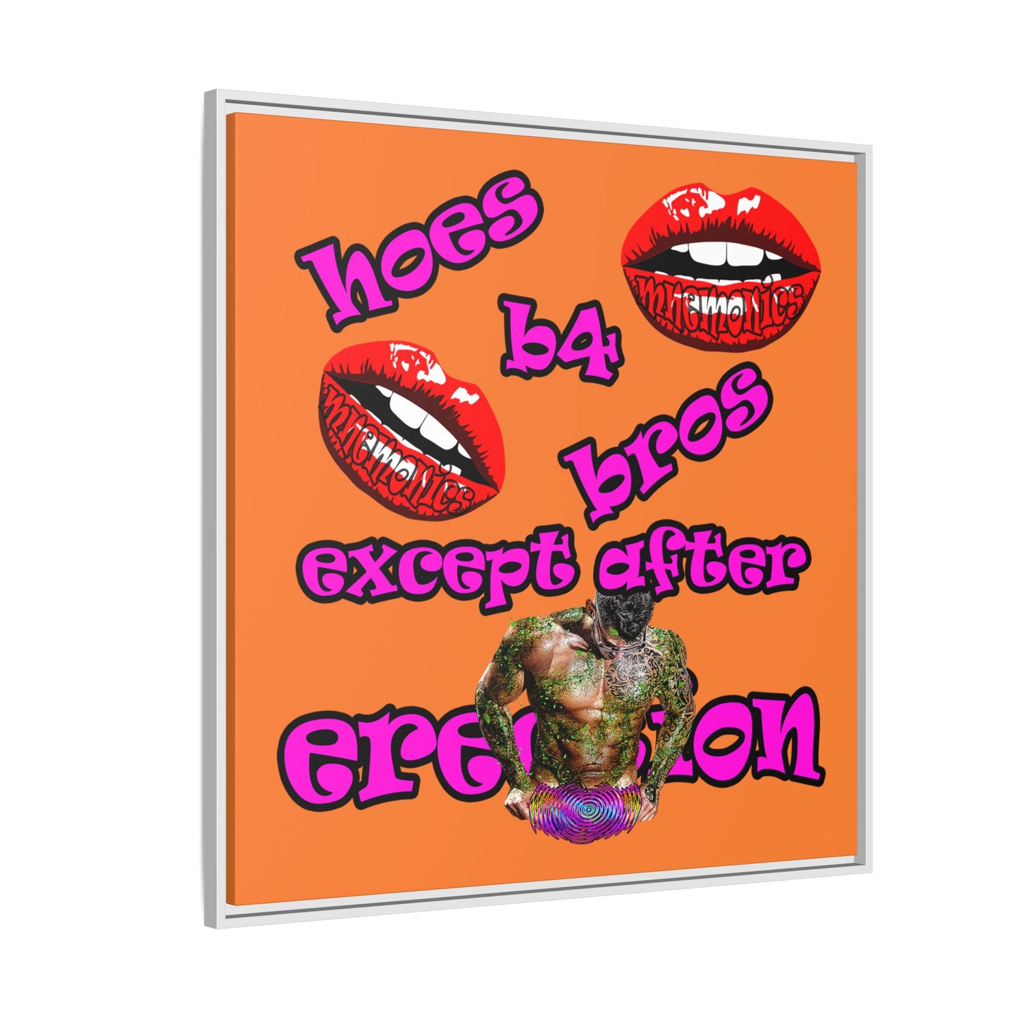 hoes b4 bros - framed canvas art (crusta)