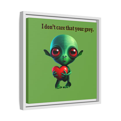 I don't care that your grey - framed canvas art (green)