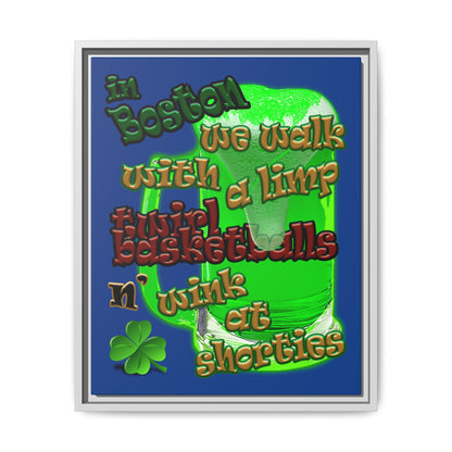 celtics logo - framed canvas art (dark blue)