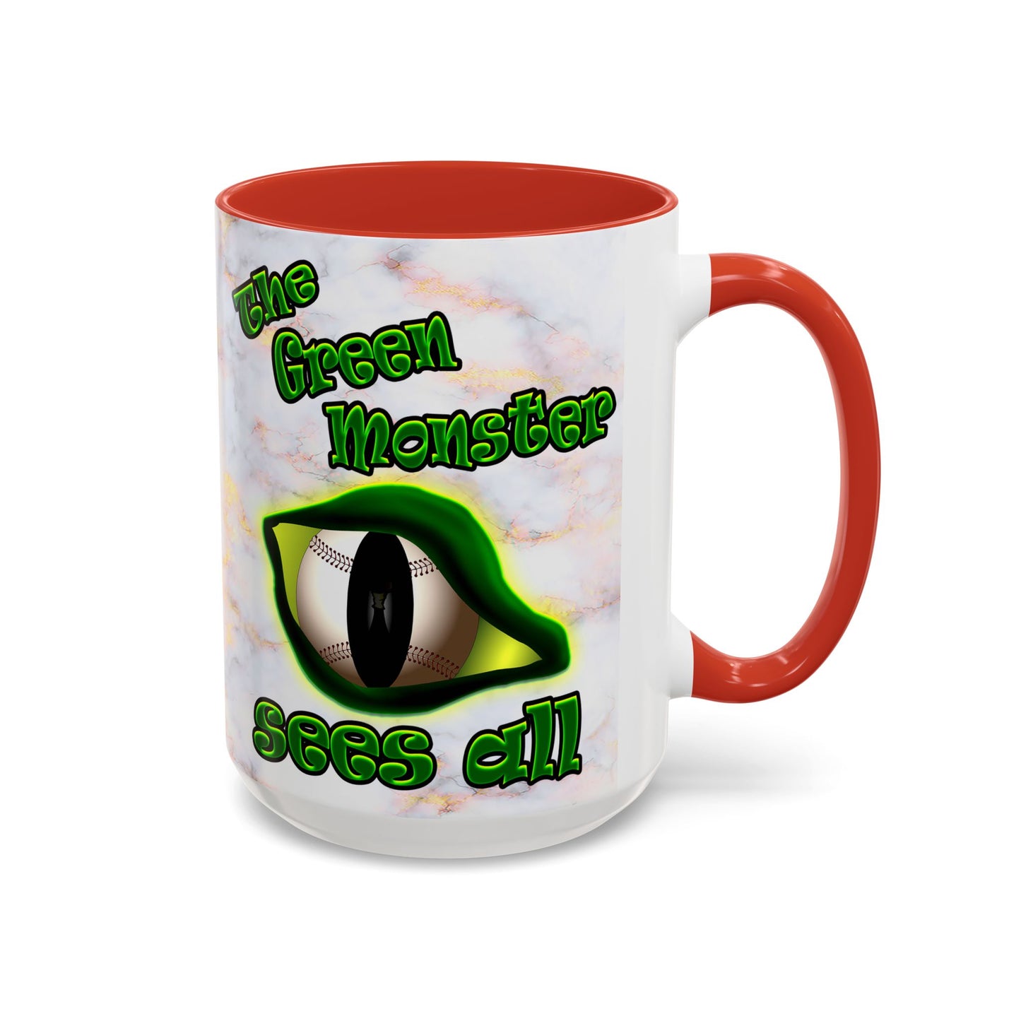 green monster - Accent Mug (white marble)