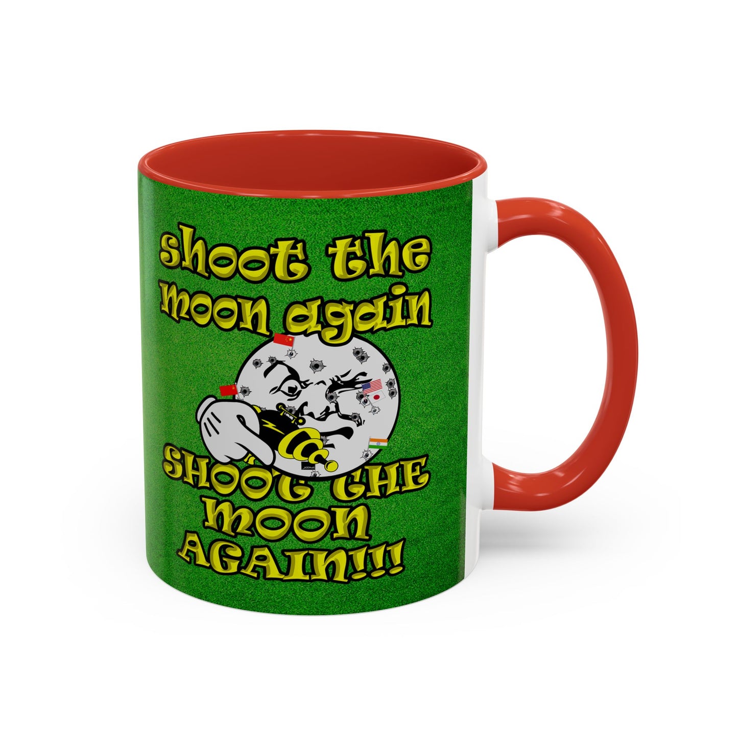 shoot the moon again - Accent Mug (green turf)