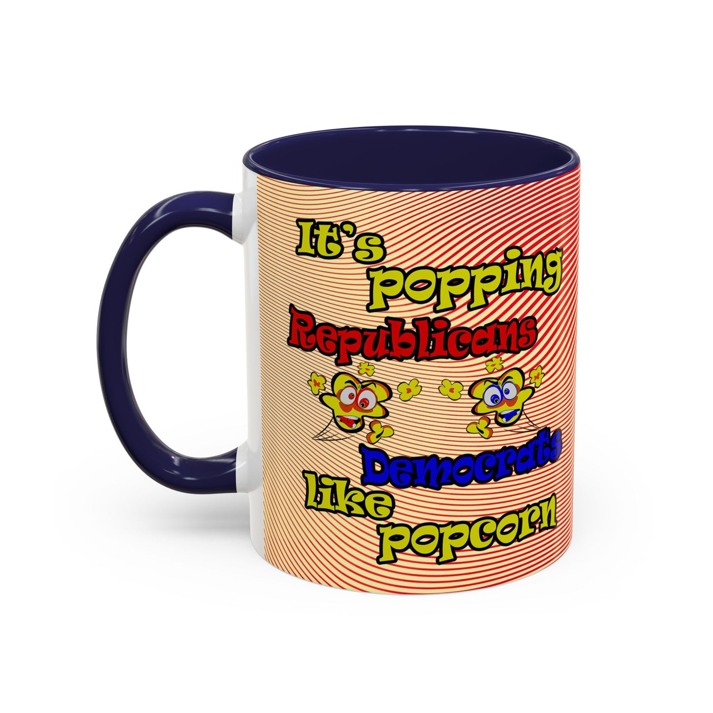 popping like popcorn - Accent Mug (yellow-orange wave)