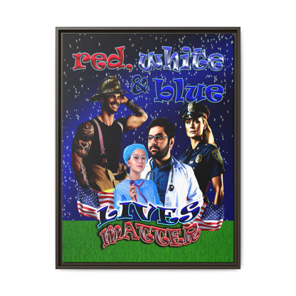 rw&b lives matter - framed canvas art ('snoops' background)