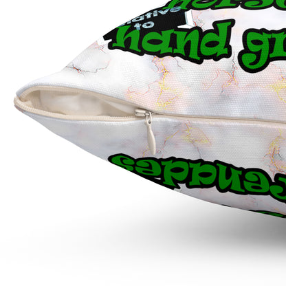 my luck - Spun Polyester Square Pillow - (white marble)