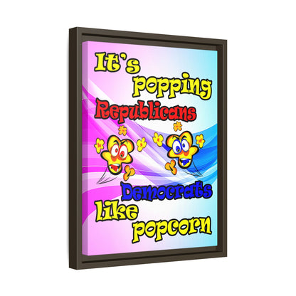 popping like popcorn - framed canvas art (light blue-pink wave)