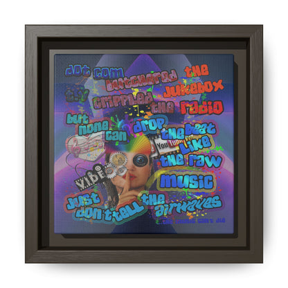 drop the beat - framed canvas art (grey-pink wave)
