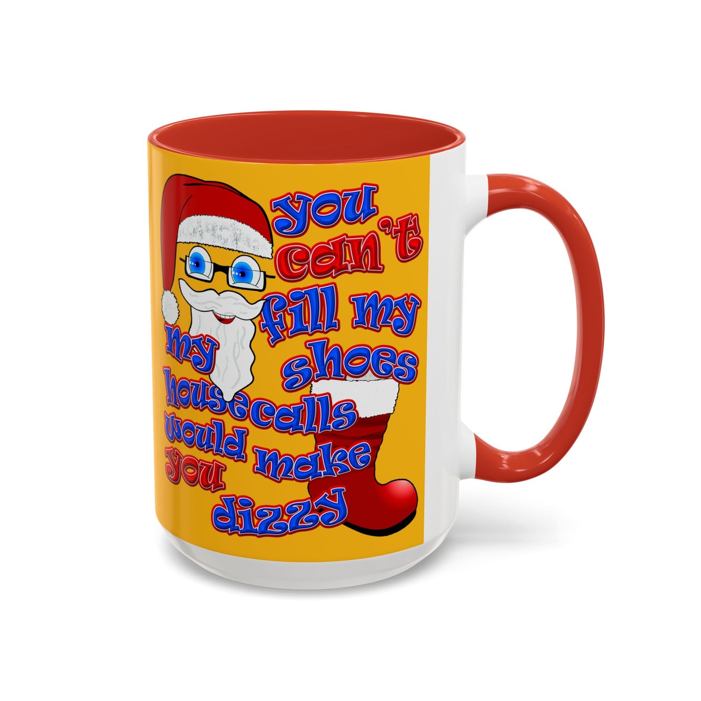 santa's shoes - Accent Mug (yellow)