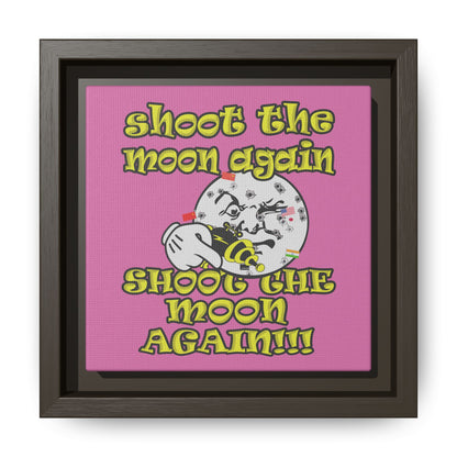 shoot the moon again - framed canvas art (light pink)