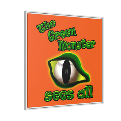 green monster - framed canvas art (orange)