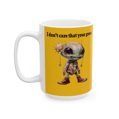 I don't care that your grey - White Mug (yellow)