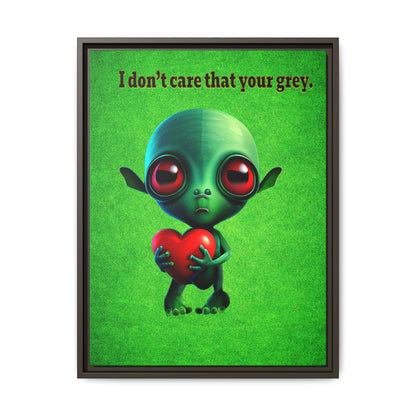 I don't care that your grey - framed canvas art (green turf)