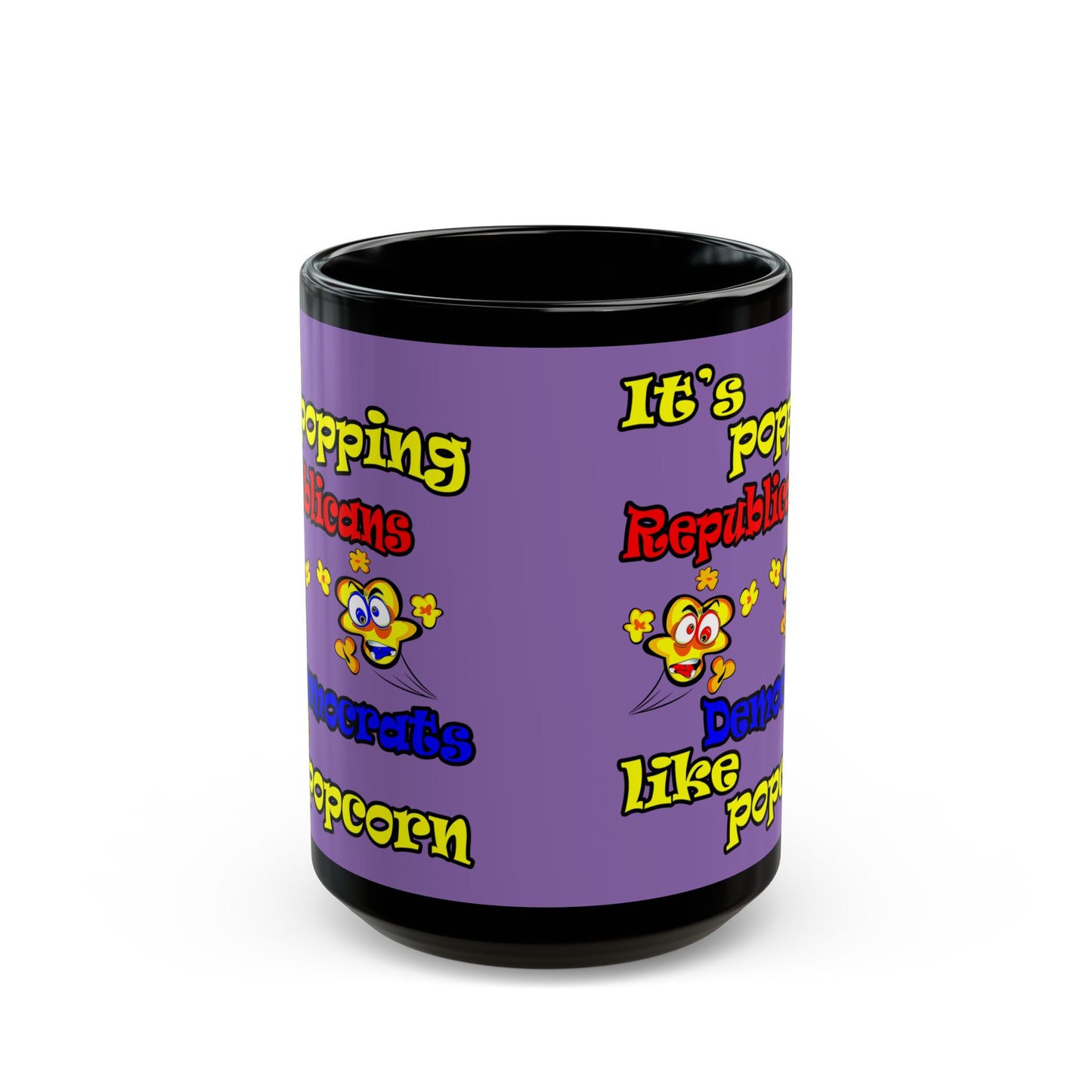 popping like popcorn - Black Mug (light purple)