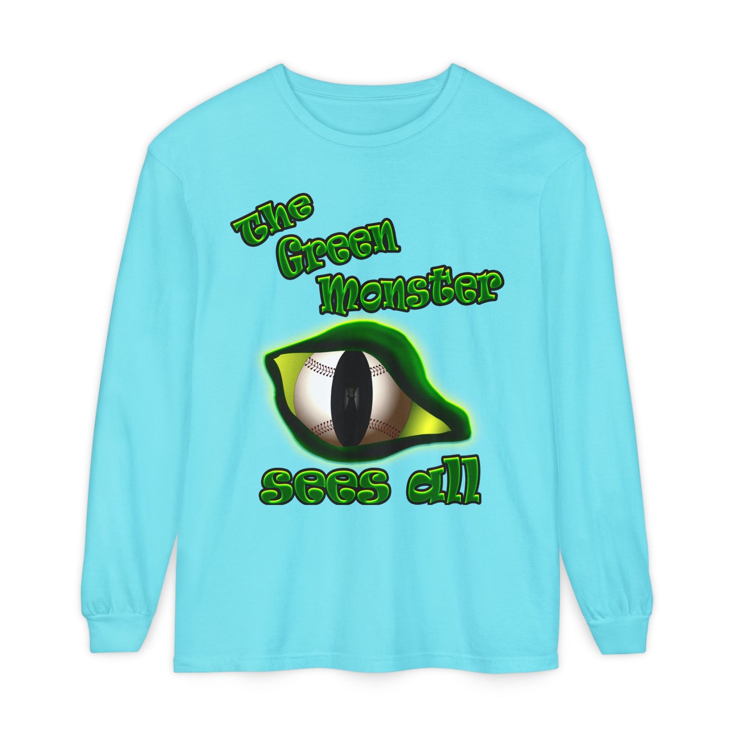 green monster - Unisex Garment-dyed Long Sleeve T-Shirt