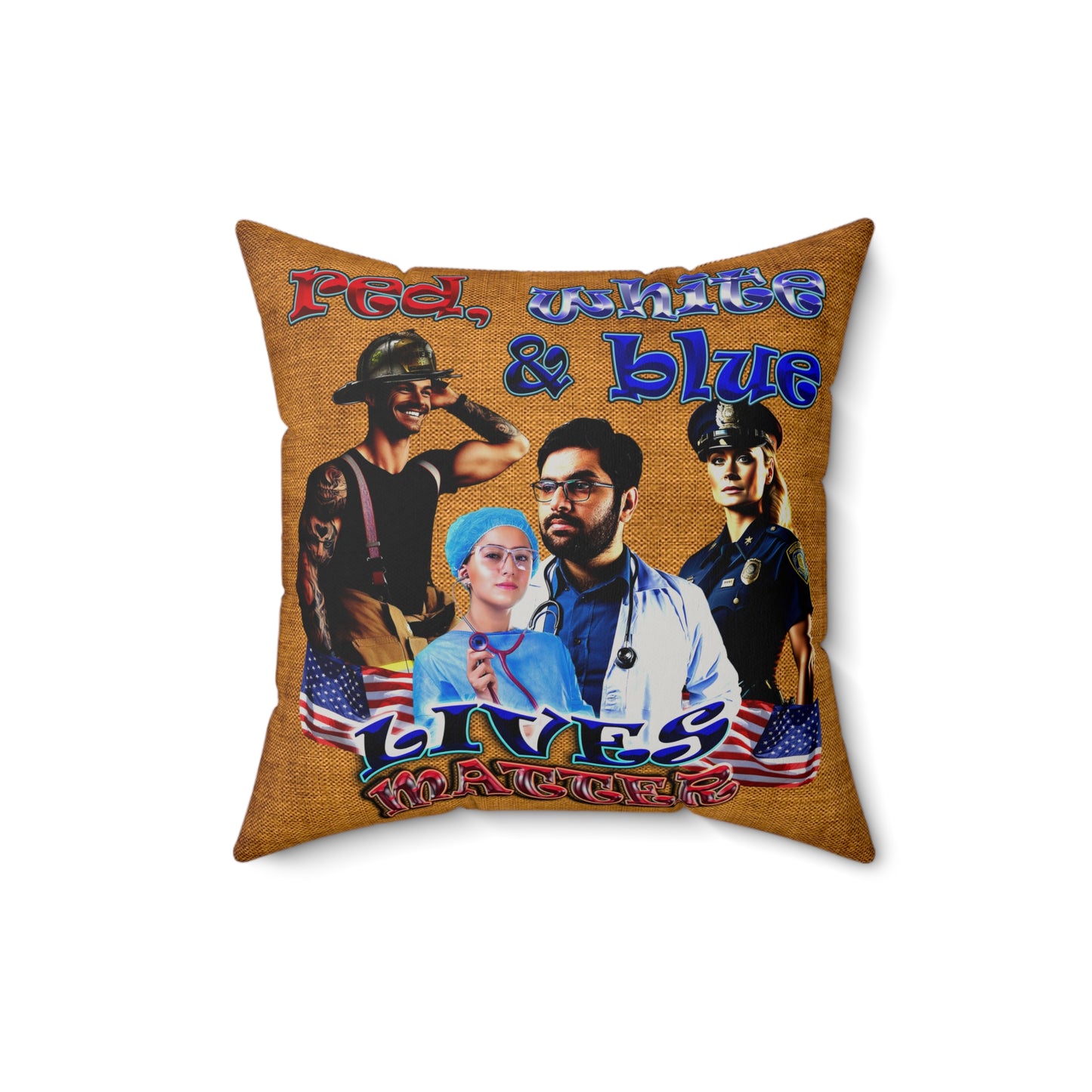 rw&b lives matter - Faux Suede Square Pillow - (dichromatic brown papyrus)