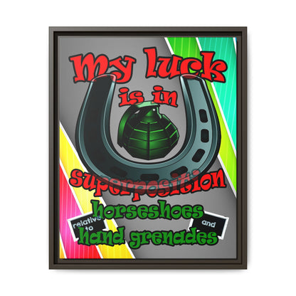 my luck - framed canvas art (rainbow split)