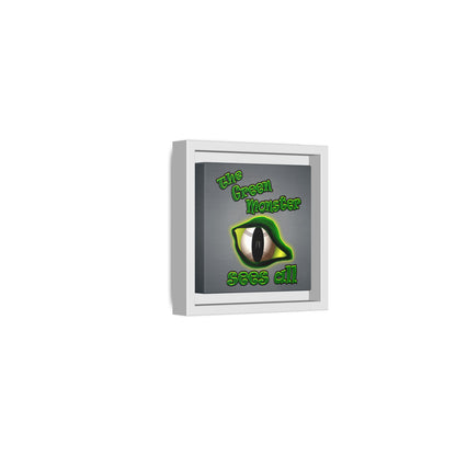 green monster - framed canvas art (grey-light grey)