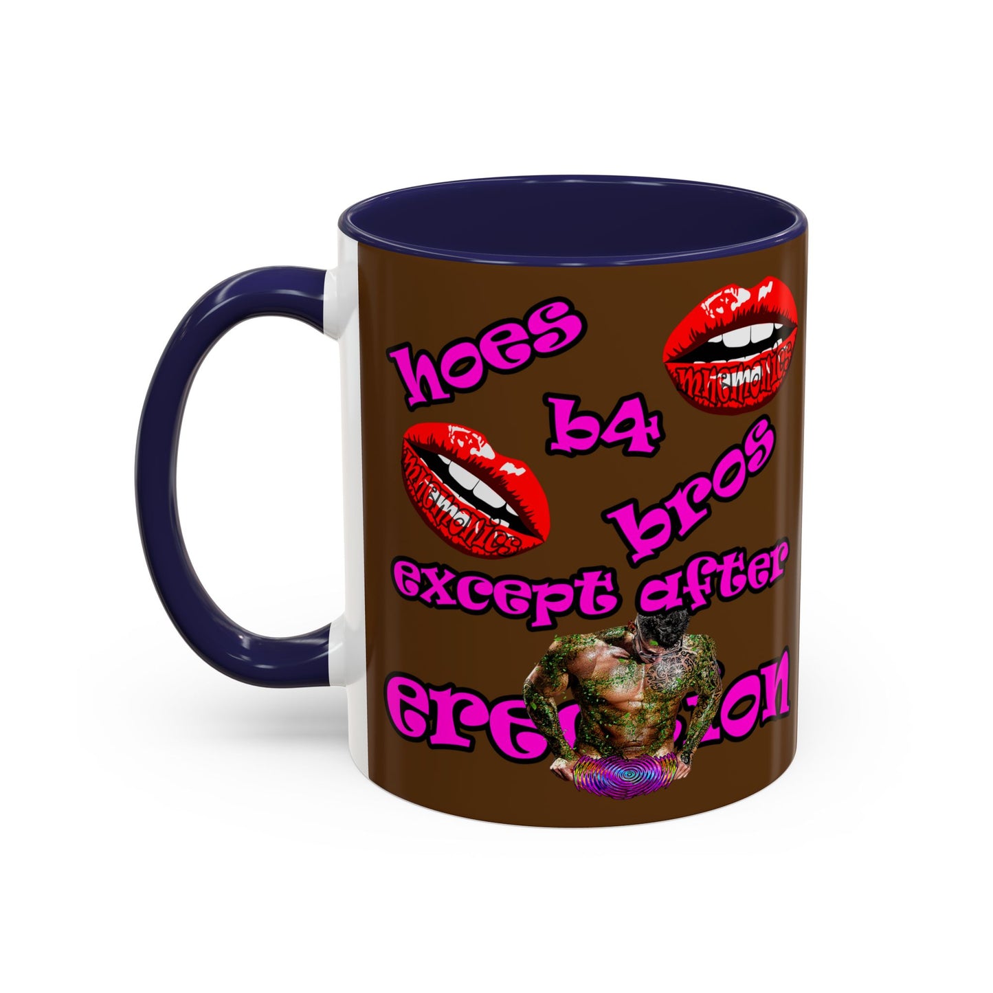 hoes b4 bros - Accent Mug (brown)