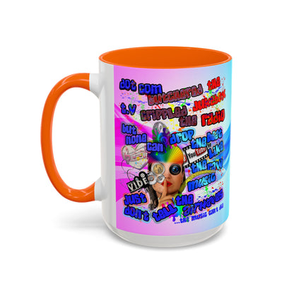 drop the beat - Accent Mug (light blue-pink wave)