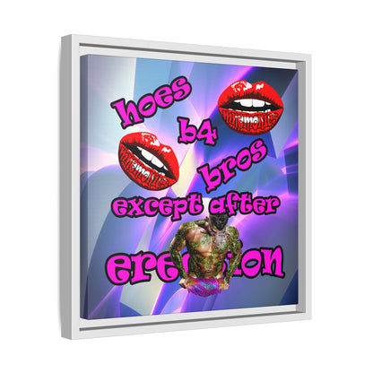 hoes b4 bros - framed canvas art (grey-pink wave)