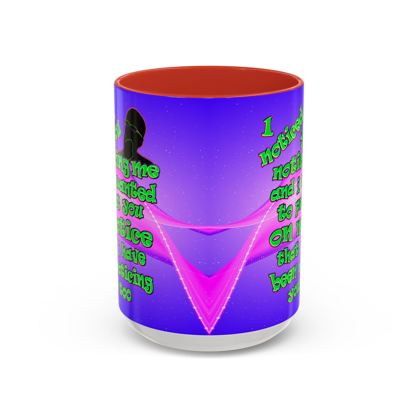 noticed you noticing - Accent Mug (purple-pink wave)