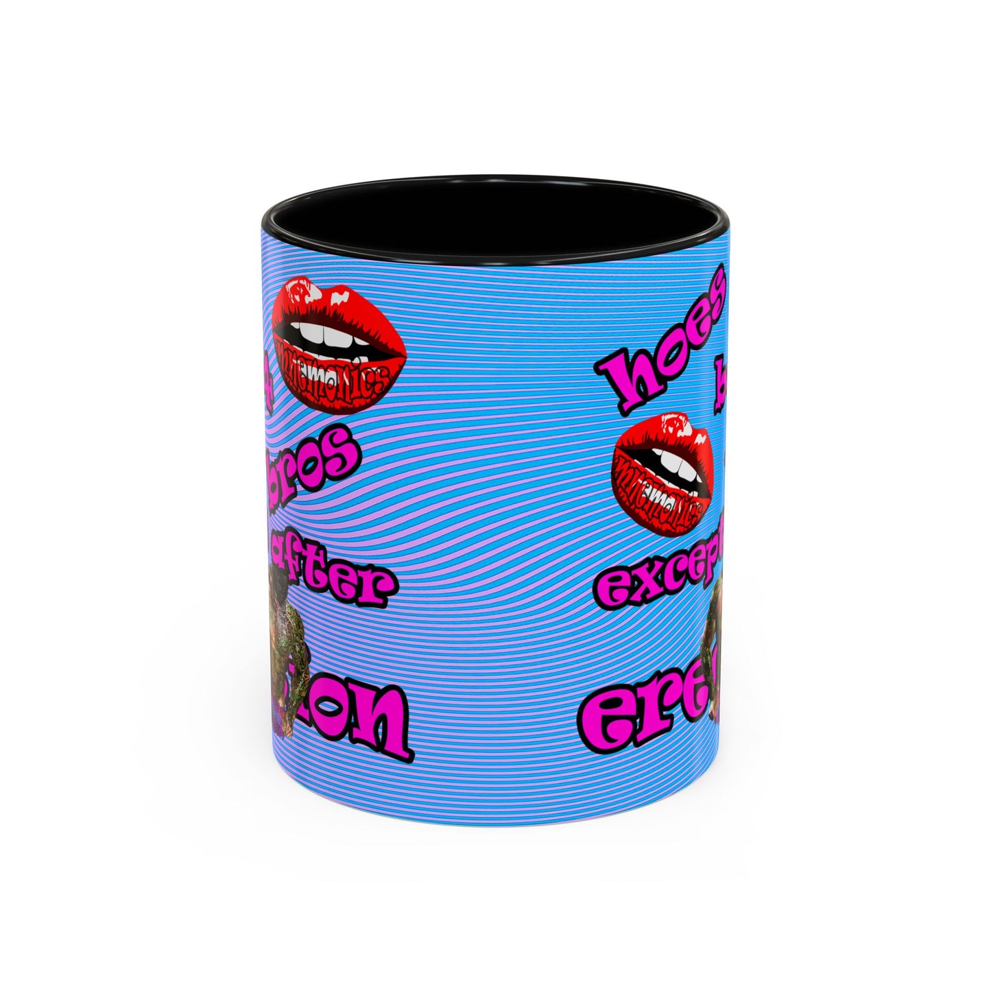 hoes b4 bros - Accent Mug (light blue-purple wave)