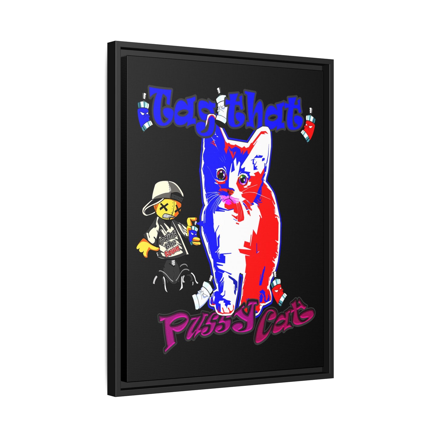 tag that - framed canvas art (black)