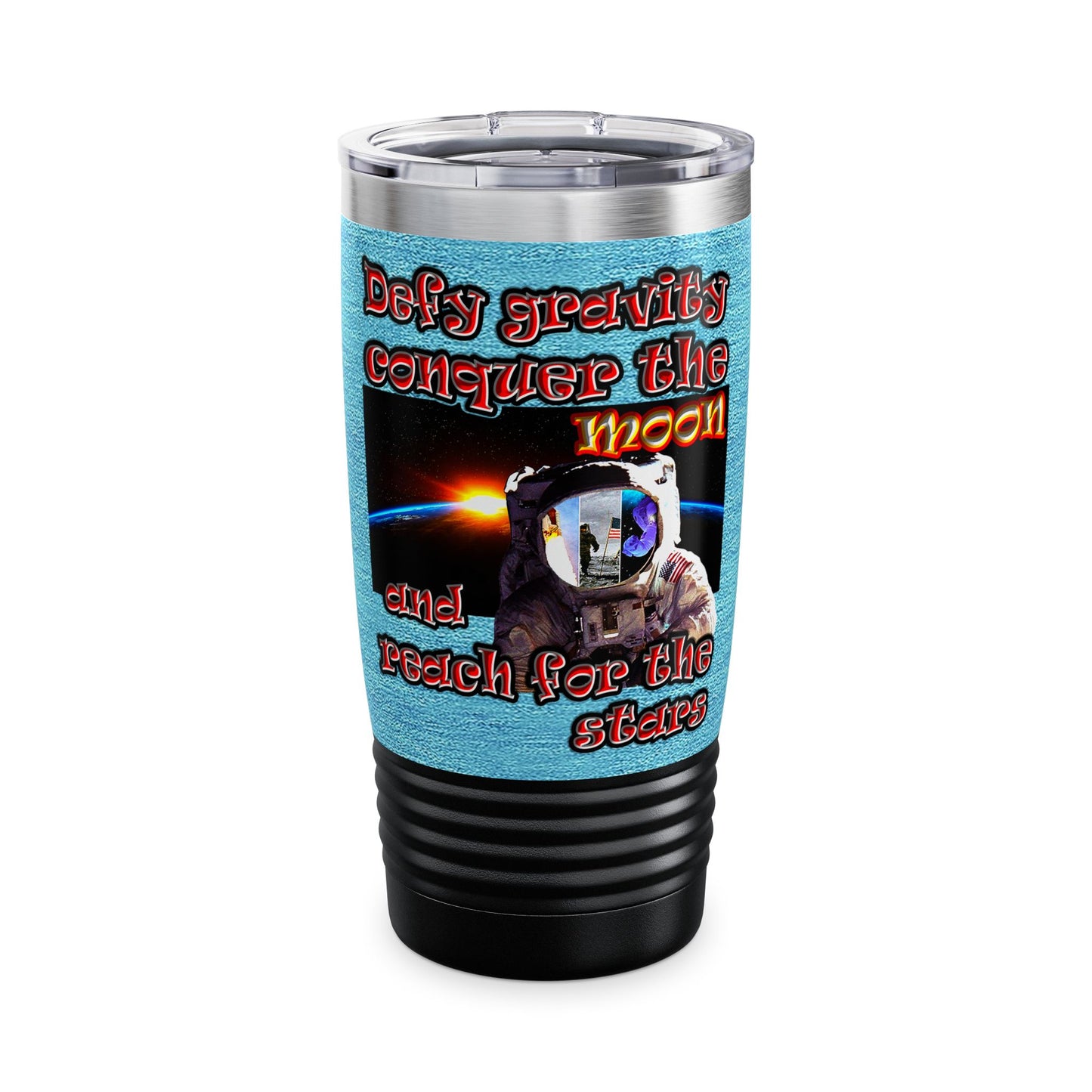 defy conquer reach - Ringneck Tumbler, 20oz (faded blue)