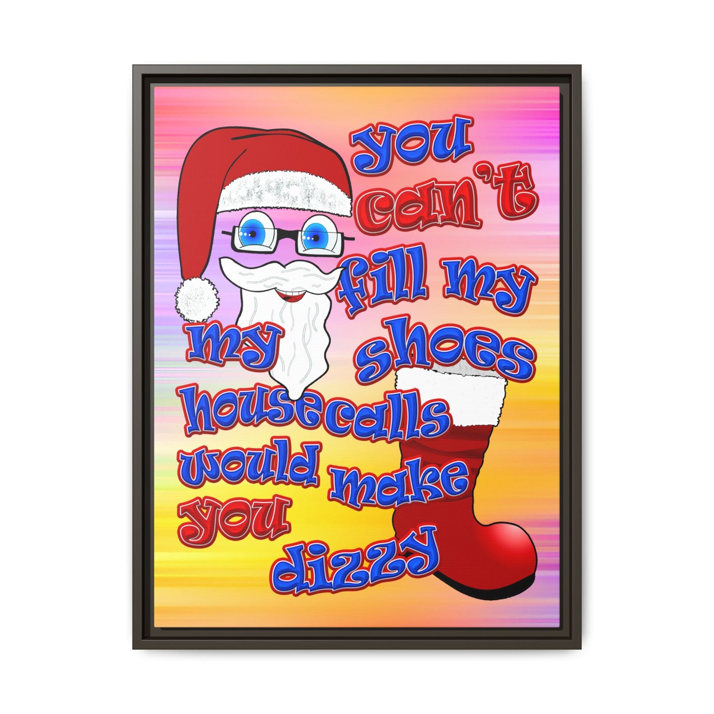 santa's shoes - framed canvas art (color blur)