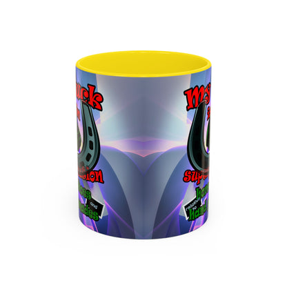 my luck - Accent Mug (grey-pink wave)