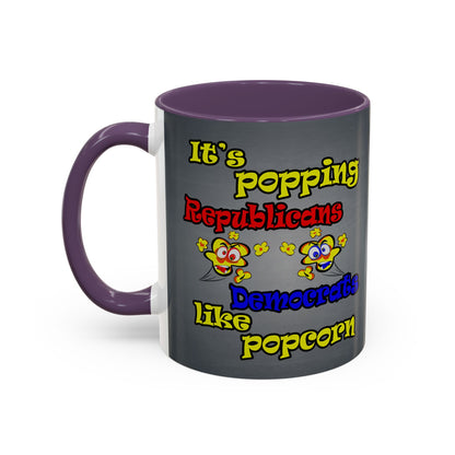 popping like popcorn - Accent Mug (grey-light grey)