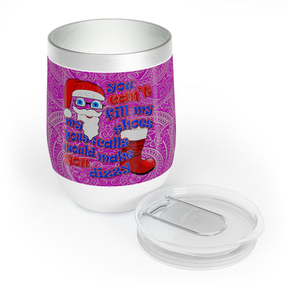 santa's shoes - Chill Wine Tumbler (pink swirl)