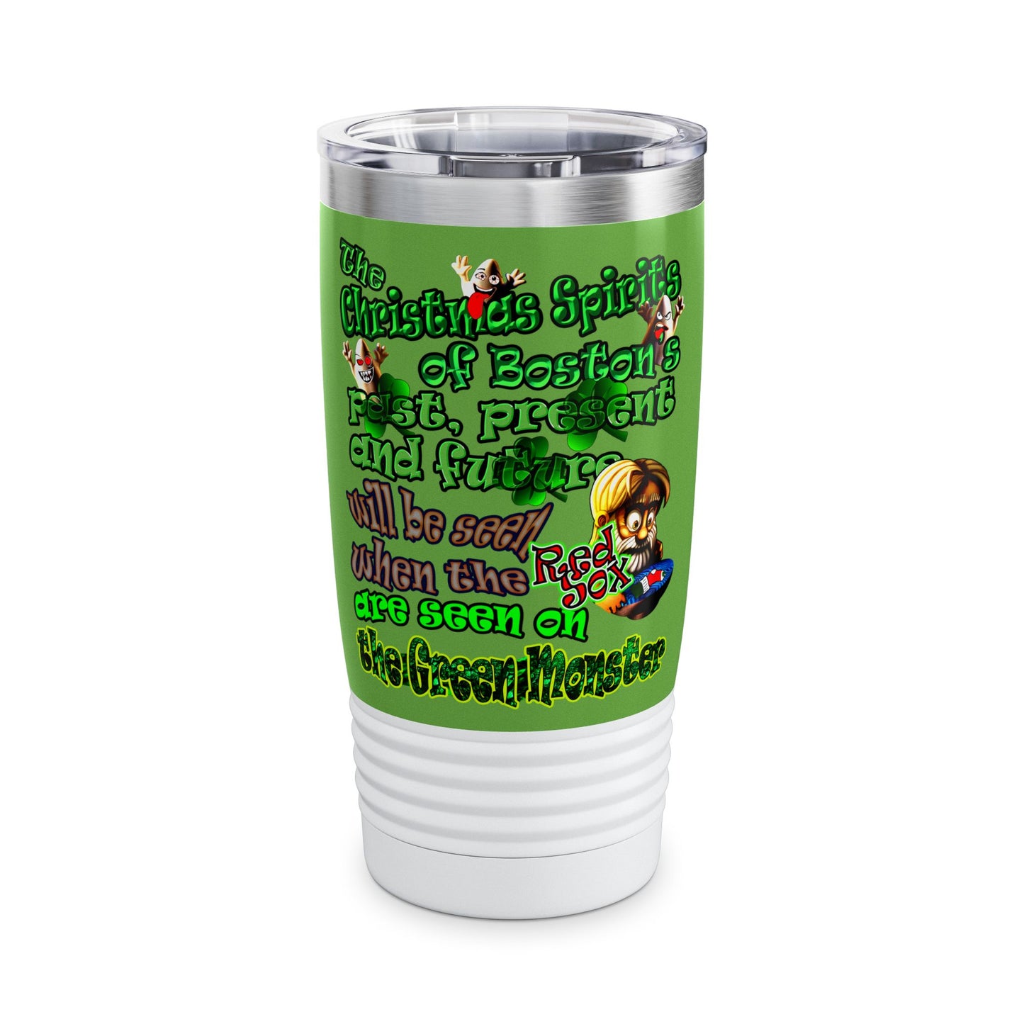 christmas spirits of boston - Ringneck Tumbler, 20oz (green)