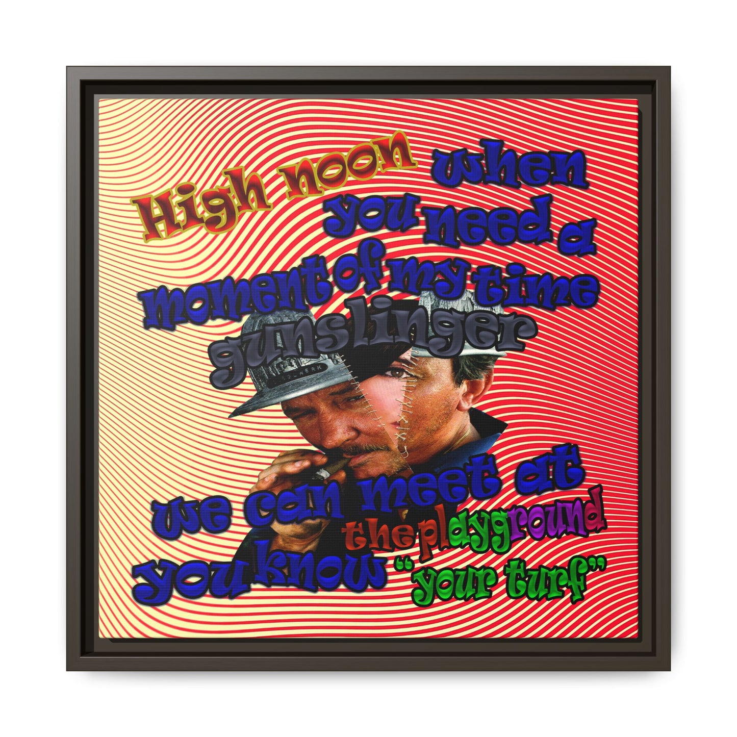 high noon - framed canvas art (yellow-orange wave)