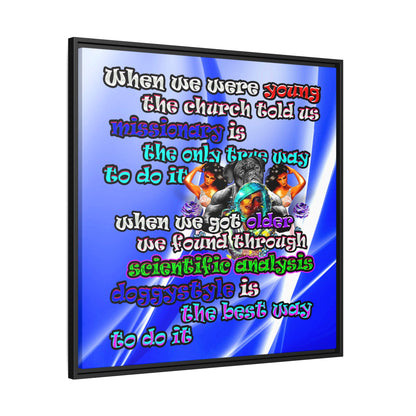 doggystyle - framed canvas art (blue-white wave)