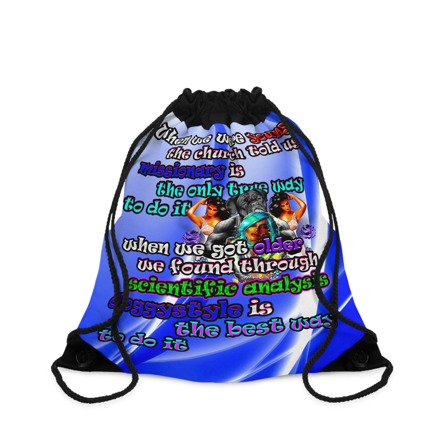 doggystyle - Drawstring Bag (blue-white wave)